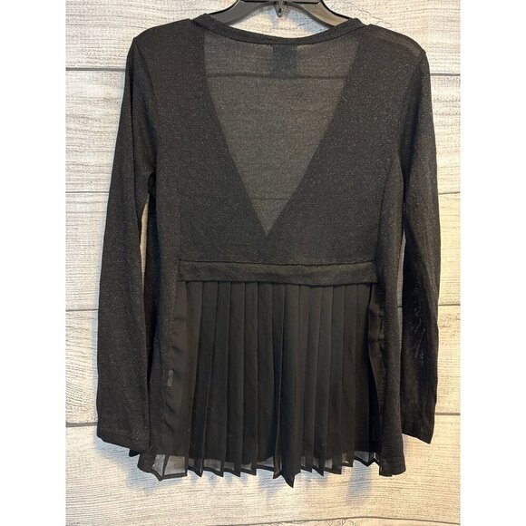 H.I.P. Happening In The Present Sheer Pleated Back Cardigan With V-Neck Size M - Picture 3 of 3
